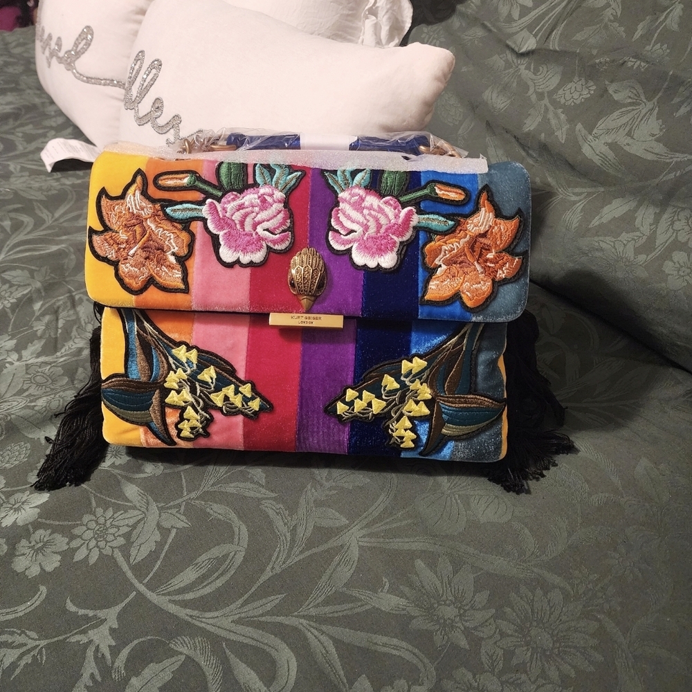Kurt Geiger Multicolor Embroidered Crossbody Bag